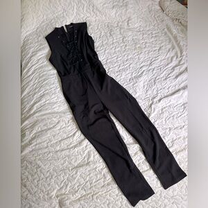 Jeuvre black lace up jumpsuit